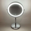 Imagen de Espejo móvil con pie, doble faz, aumento 10x, aro con luz led 3 intensidades, recarga USB en caja
