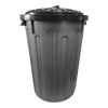 Imagen de Papelera de plástico con tapa 40L, GRIS