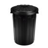 Imagen de Papelera de plástico con tapa 40L, NEGRO