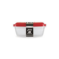 Imagen de Vianda recipiente de plástico rectangular 1.5L, x2   varios colores