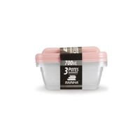 Imagen de Vianda recipiente de plástico 700ml, x3, varios colores
