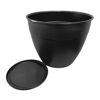 Imagen de Maceta de plástico con plato anti dengue 29,6L, NEGRO