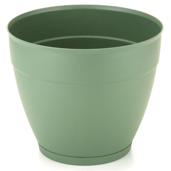 Imagen de Maceta de plástico con plato anti dengue 29,6L, VERDE