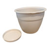 Imagen de Maceta de plástico con plato anti dengue 1,5L, BEIGE
