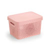 Imagen de Caja organizadora de plástico con tapa calada 17L, ROSADO