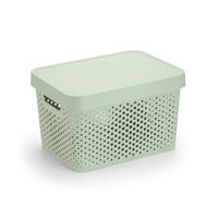Imagen de Caja organizadora de plástico con tapa calada 17L, VERDE