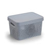 Imagen de Caja organizadora de plástico con tapa calada 17L, GRIS