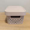 Imagen de Caja organizadora de plástico con tapa calada, 4,5L, BEIGE