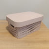 Imagen de Caja organizadora de plástico con tapa calada, 4,5L, BEIGE