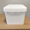 Imagen de Caja organizadora de plástico con tapa calada 17L, BLANCO