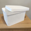 Imagen de Caja organizadora de plástico con tapa calada 17L, BLANCO