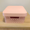 Imagen de Caja organizadora de plástico con tapa calada 11L, ROSADO