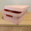 Imagen de Caja organizadora de plástico con tapa calada 11L, ROSADO