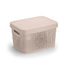 Imagen de Caja organizadora de plástico con tapa calada 17L, BEIGE