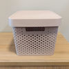 Imagen de Caja organizadora de plástico con tapa calada 17L, BEIGE