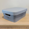 Imagen de Caja organizadora de plástico con tapa calada 11L, GRIS