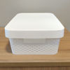 Imagen de Caja organizadora de plástico con tapa calada 11L,  BLANCO