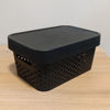 Imagen de Caja organizadora de plástico con tapa calada,, NEGRO