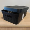 Imagen de Caja organizadora de plástico con tapa calada 11L, NEGRO