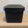 Imagen de Caja organizadora de plástico con tapa calada 17L, NEGRO