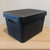 Imagen de Caja organizadora de plástico con tapa calada 17L, NEGRO