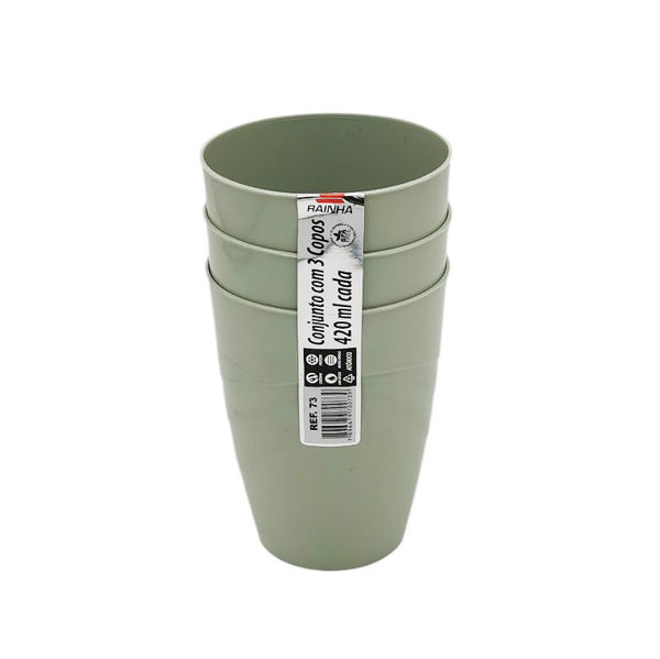 Imagen de Vaso de plástico x3, 420ml, varios colores