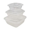 Imagen de Vianda recipiente de plástico 1.5L, x3 350 a 1500ml, transparente