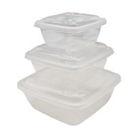 Imagen de Vianda recipiente de plástico 1.5L, x3 350 a 1500ml, transparente