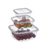 Imagen de Vianda recipiente de plástico 1.5L, x3 350 a 1500ml, transparente
