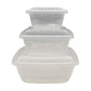 Imagen de Vianda recipiente de plástico 1.5L, x3 350 a 1500ml, transparente