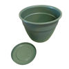 Imagen de Maceta de plástico con plato anti dengue 1,5L, VERDE