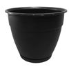 Imagen de Maceta de plástico con plato anti dengue 1,5L, NEGRO