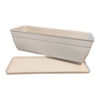 Imagen de Maceta de plástico jardinera con plato anti dengue 11,5L, BEIGE