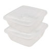 Imagen de Vianda recipiente de plástico rectangular 1.5L, x2, transparente