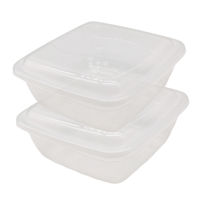 Imagen de Vianda recipiente de plástico rectangular 1.5L, x2, transparente