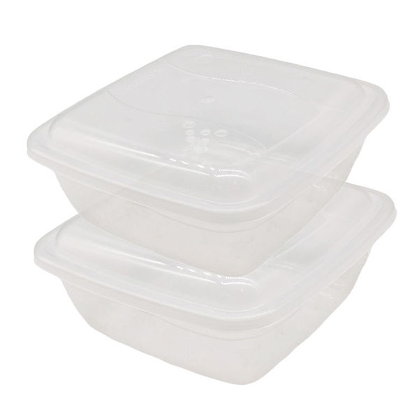Imagen de Vianda recipiente de plástico rectangular 1.5L, x2, transparente