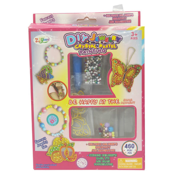 Imagen de Cuentas para armar pulseras y collares, con cuentas diamantes para colorear dijes en caja