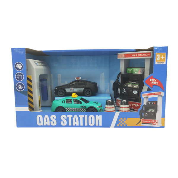 Imagen de Estación de servicio con sonido, 2 autos y acesorios en caja