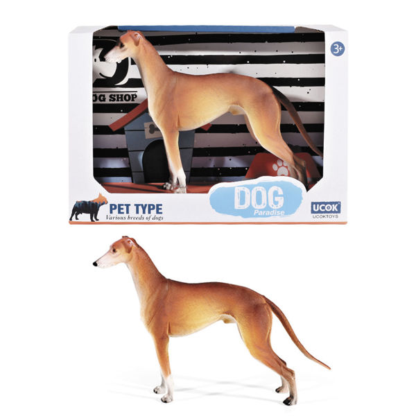 Imagen de Animales de goma perro galgo, en caja
