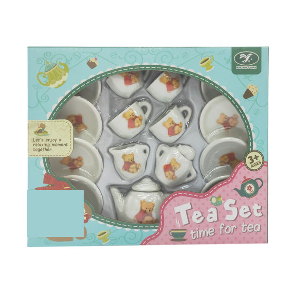 Imagen de Juego de té, 17 piezas, símil porcelana, en caja 2 diseños