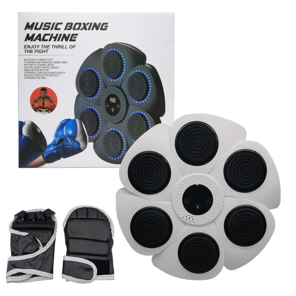 Imagen de Guante y puching ball para entrenamiento de box, con sonido, bluetooth, recarga USB C, en caja 2 colores
