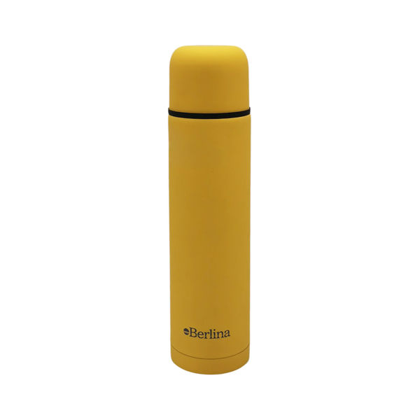 Imagen de Termo 750ml bala color, pico botón, base antideslizante, Berlina MOSTAZA