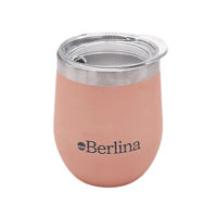 Imagen de Mate con tapa 220ml Berlina ROSADO, doble pared de acero inoxidable, en caja