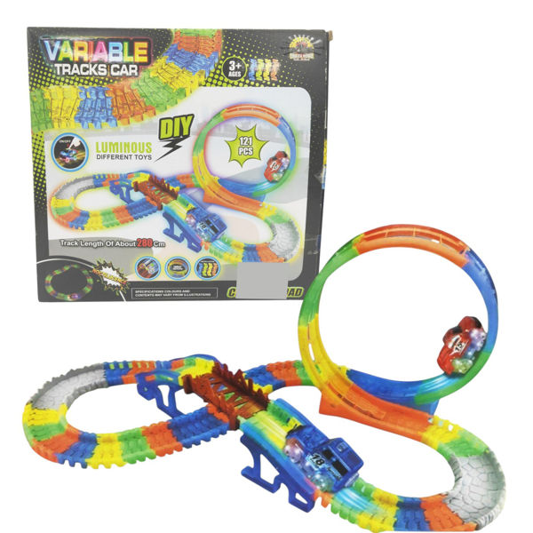 Imagen de Pista flexible flúo 121 piezas, en caja