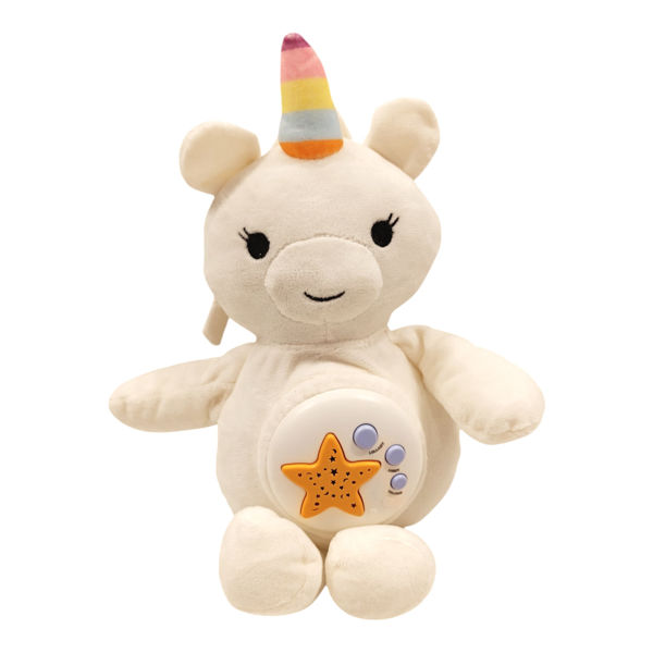 Imagen de Dormidera proyector de peluche unicornio 3AA, en caja