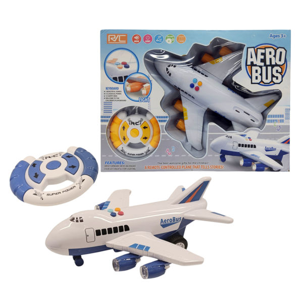 Imagen de Avión con control remoto volante, con luz y sonido, 4AA en caja