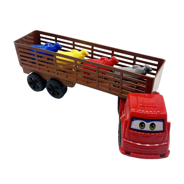 Imagen de Camión ruedas libres, caja con animales, en caja 2 colores