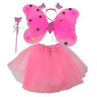 Imagen de Disfraz pollera, con tiara, alitas y accesorios, con luz, varios colores, en bolsa