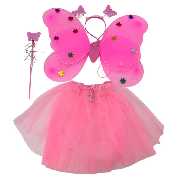 Imagen de Disfraz pollera, con tiara, alitas y accesorios, con luz, varios colores, en bolsa
