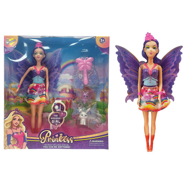 Imagen de Muñeca, hada con mascota y accesorios, en caja 2 colores